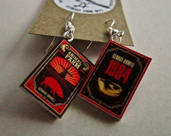 Miniature Book Earrings from the "Earring Library"