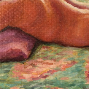 Male Nude in Bed. Archival Art Print from Original Oil by Pat Kelley. Man Sleeping, Male Body, Colorful Male Painting, Impressionist, Giclée image 5