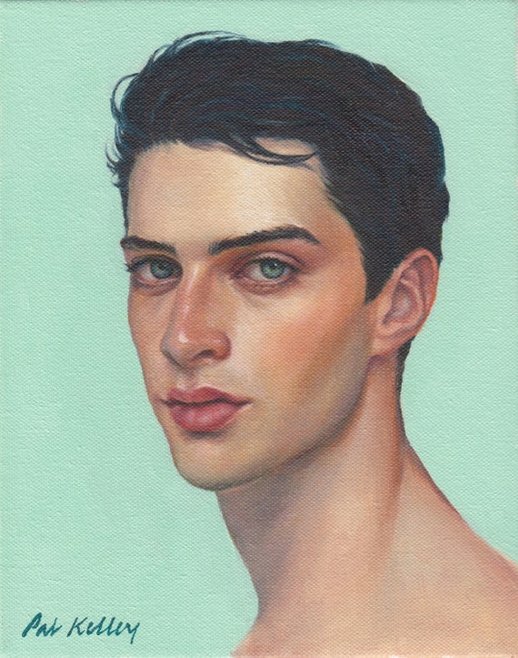 Young Man With Blue Eyes. Art Print From Original Painting by