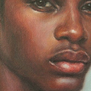 A Young Man. Large Art Print from Original Oil Painting by Pat Kelley. Black Male Portrait, African American Man, Contemporary Realist 16x12 image 3