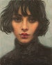 The French Girl. Art Print from Original Oil Painting by Pat Kelley.  Beautiful Woman Portrait, Fashion Art, Retro, Beatnik, Vintage Look 