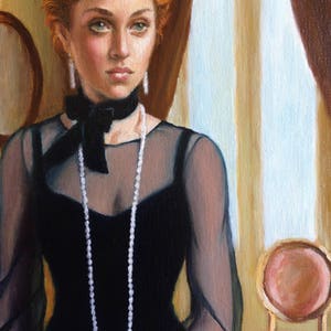 Portrait of an Edwardian Lady. Archival Art Print from Original Oil Painting by Pat Kelley. Female Figure, Romantic Art, Vintage Style image 5