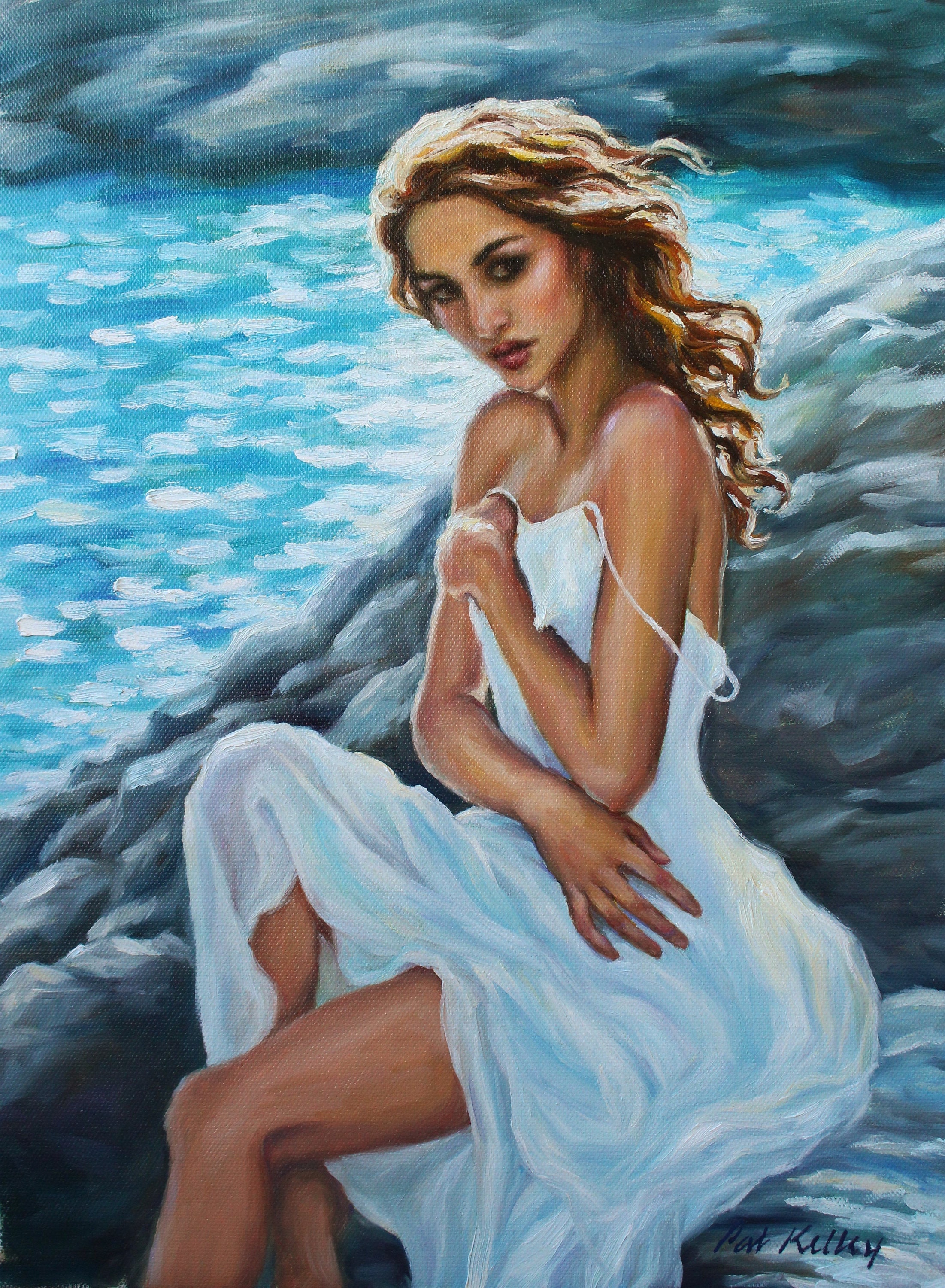 Beautiful woman painting images outlet