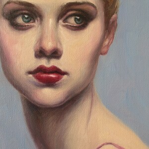 Portrait of a Girl with Finger Waves, Art Print from Original Oil by Pat Kelley. Flapper, Beautiful Woman, Fashion Art, Contemporary Realism image 3