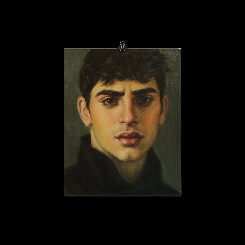 Art Print from an Original Oil Painting by Pat Kelley. Saudade. Portrait of a Handsome Man. Emotional, Contemporary Realism image 7