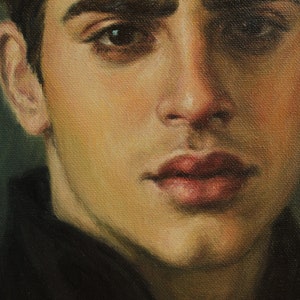 Art Print from an Original Oil Painting by Pat Kelley. Saudade. Portrait of a Handsome Man. Emotional, Contemporary Realism image 2