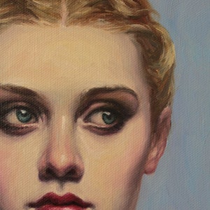 Portrait of a Girl with Finger Waves, Art Print from Original Oil by Pat Kelley. Flapper, Beautiful Woman, Fashion Art, Contemporary Realism image 2