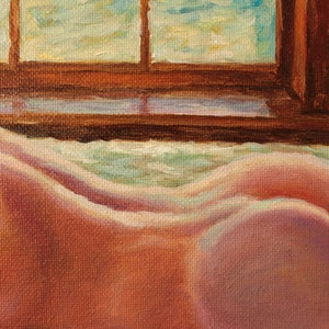 Male Nude in Bed. Archival Art Print from Original Oil by Pat Kelley. Man Sleeping, Male Body, Colorful Male Painting, Impressionist, Giclée image 3