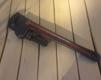 Vintage RIDGID 14" Heavy Duty Wrench From The Ridge Tool Co. Elyria, Ohio--Steampunk Decor/Man Cave/Mechanics/Plumbing--Vintage Rustic Tool