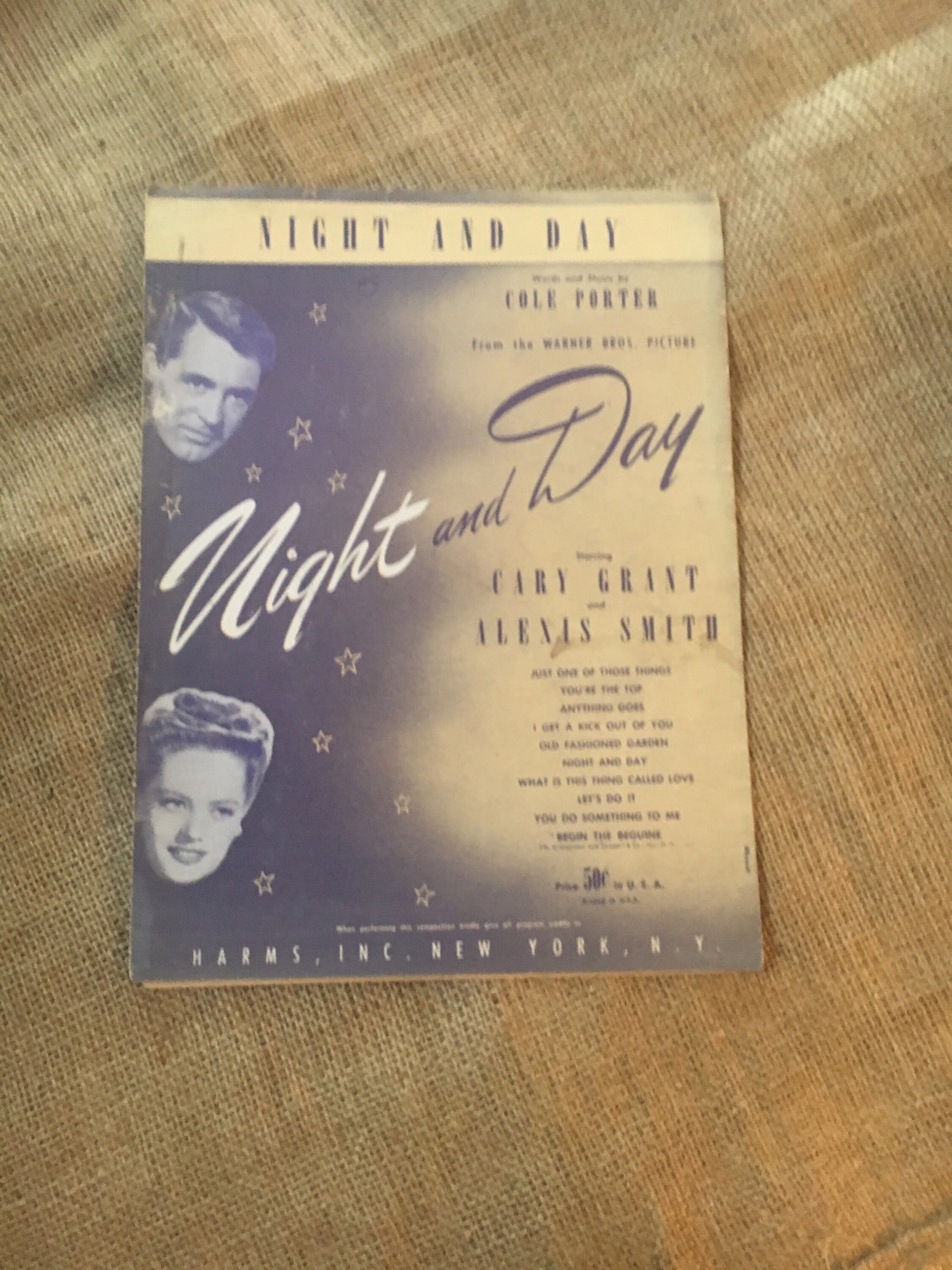 Vintage Sheet Music NIGHT AND DAY by Cole Porter/movie Tiein