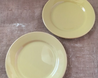 Two(2) Vintage Wallace China Plates--Yellow Ware/Desert Ware/Chefsware/Restaurant Ware--9" Diameter---Excellent Condition