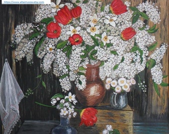 Цветы. Букет. Сирень. Картина / Flowers. Bouquet. Lilac. Picture