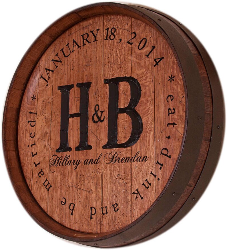 Wine Barrel Top Wedding Sign With Names use as Wood Etsy