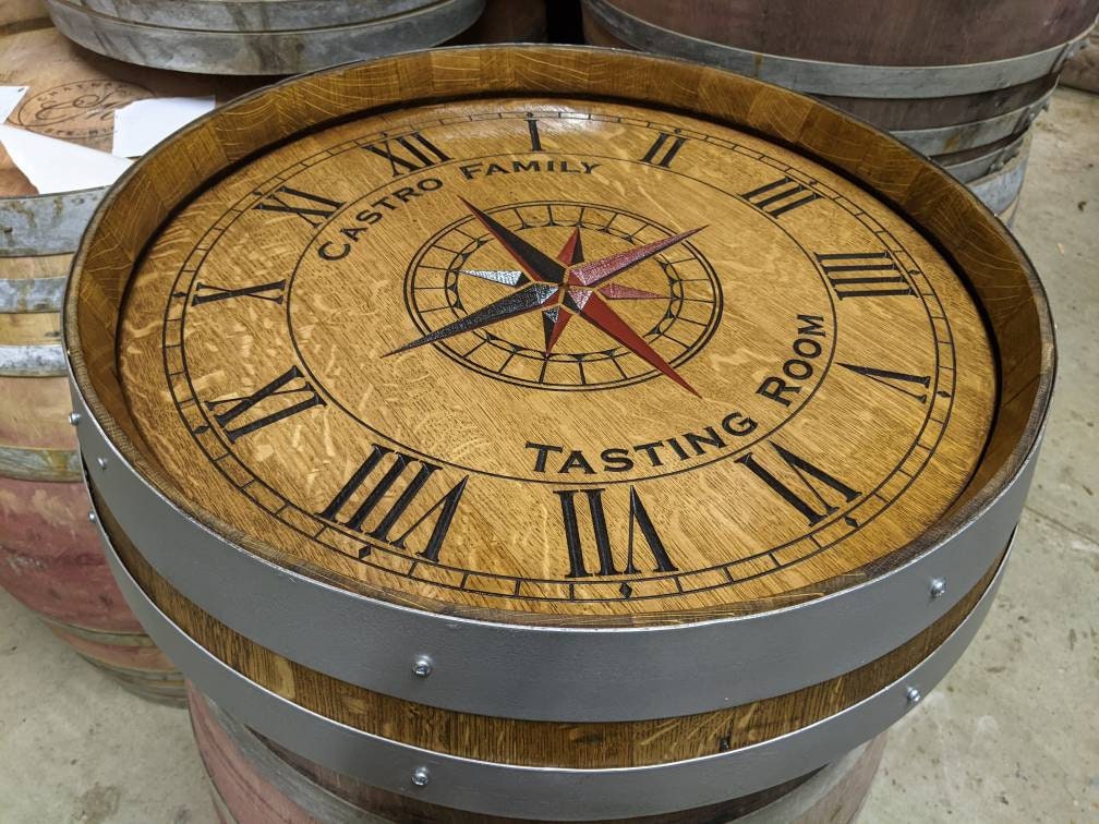 Personalized Wine Barrel ClockWine Country StyleBarrel Decor Etsy