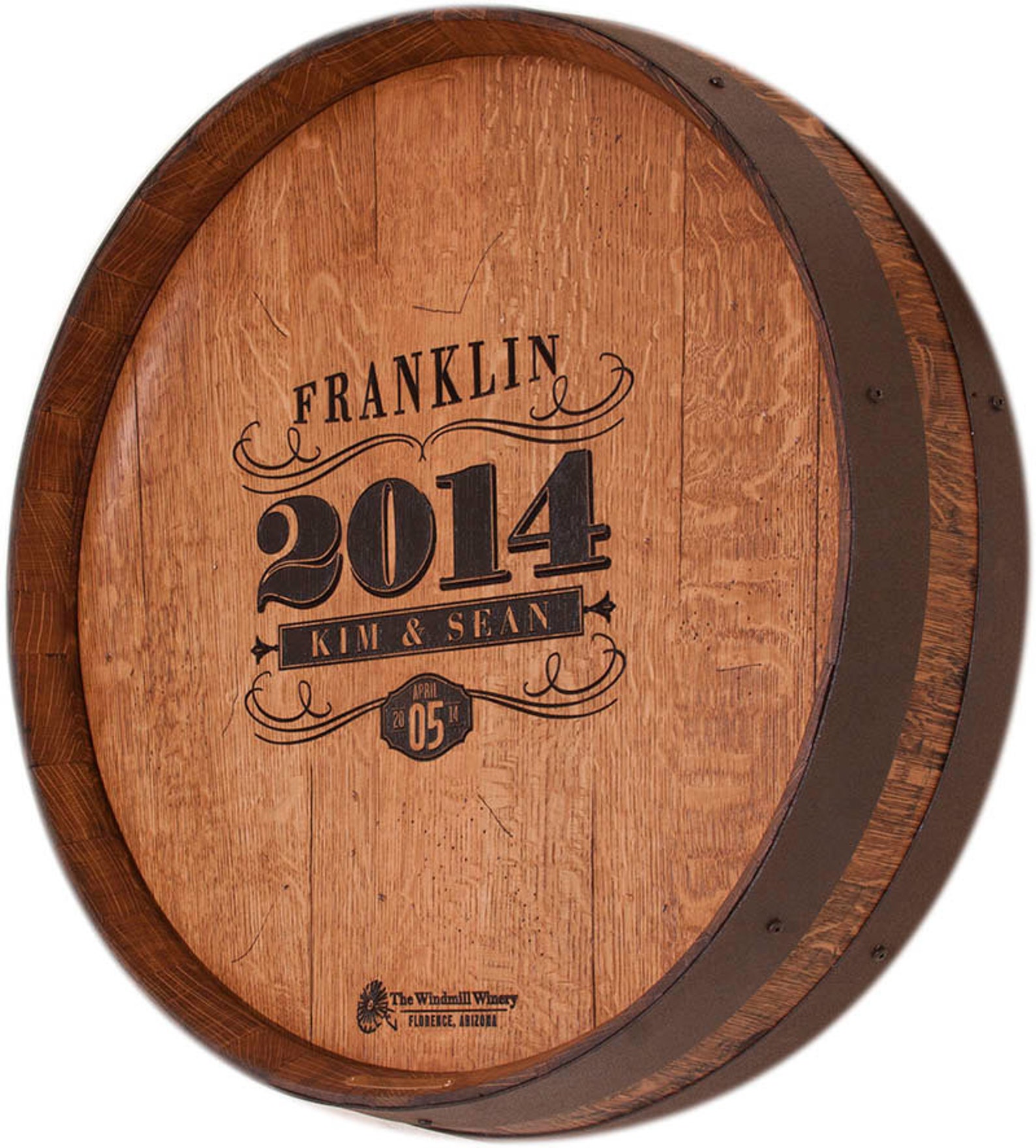 Personalized Wine Barrel Top Wedding Centerpiece for Guest Etsy