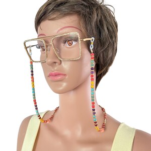 Colorful Beaded Eyeglass Chain,Handmade Jewelry,Glasses Chains,Eyeglass Holder,Eyeglass Chain,Beaded Necklace,Eyeglass Necklace