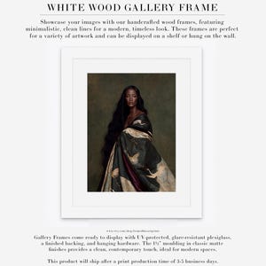 Zuri | Fine Art Portrait Print, Dark Skinned Woman Wall Art, Green Crane Artwork, Moody Figurative Art, Designer Wall Decor White w/ Matte