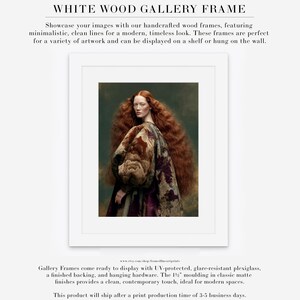Cressida contemporary portrait shown with a wide white mat in a minimalist white wood gallery frame.
