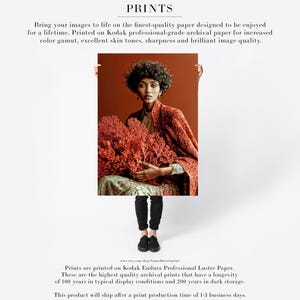 Kavya coral portrait shown as fine art paper print