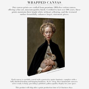 Eira crowned woman portrait displayed as wrapped canvas wall art with deep gallery edge