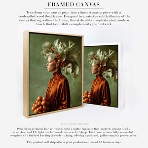 Rowan | Botanical Portrait Print, Leaf Crown Woman, Rust Green Large Statement Wall Art bild 6