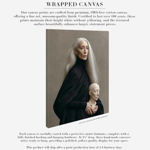 Astera | Surreal Portrait Print, Silver Hair Woman With Sculpture, Large Statement Wall Art Wrapped Canvas