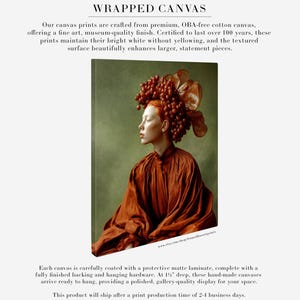 surreal female portrait printed on gallery wrapped canvas wall art