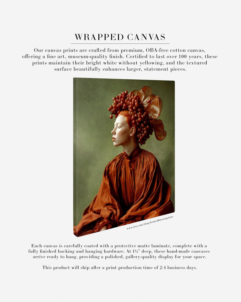 surreal female portrait printed on gallery wrapped canvas wall art