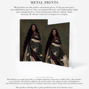 Zuri | Fine Art Portrait Print, Dark Skinned Woman Wall Art, Green Crane Artwork, Moody Figurative Art, Designer Wall Decor Metal Print
