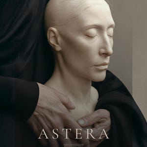 Astera | Surreal Portrait Print, Silver Hair Woman With Sculpture, Large Statement Wall Art imagen 4