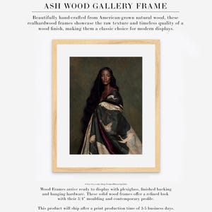 Zuri | Fine Art Portrait Print, Dark Skinned Woman Wall Art, Green Crane Artwork, Moody Figurative Art, Designer Wall Decor Ash Wood w/ Matte