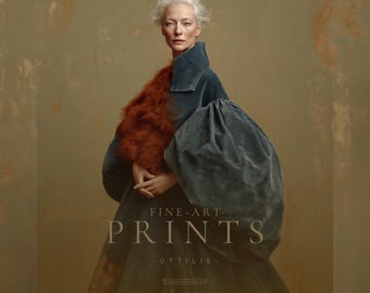 Ottilie | Fine Art Portrait Print | Large Statement Wall Art | Contemporary Woman Portrait | Framed Art | Moody Old World Modern Decor