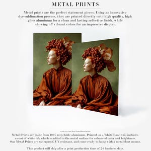surreal female portrait printed on aluminum metal print wall art