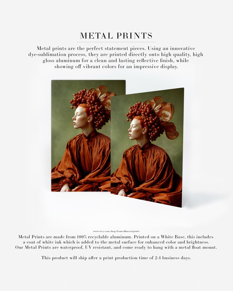 surreal female portrait printed on aluminum metal print wall art