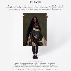 Zuri | Fine Art Portrait Print, Dark Skinned Woman Wall Art, Green Crane Artwork, Moody Figurative Art, Designer Wall Decor Print Only