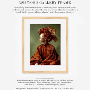fine art portrait print displayed in ash wood gallery frame with museum matting