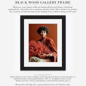 Kavya coral portrait displayed in black wood gallery frame with white mat