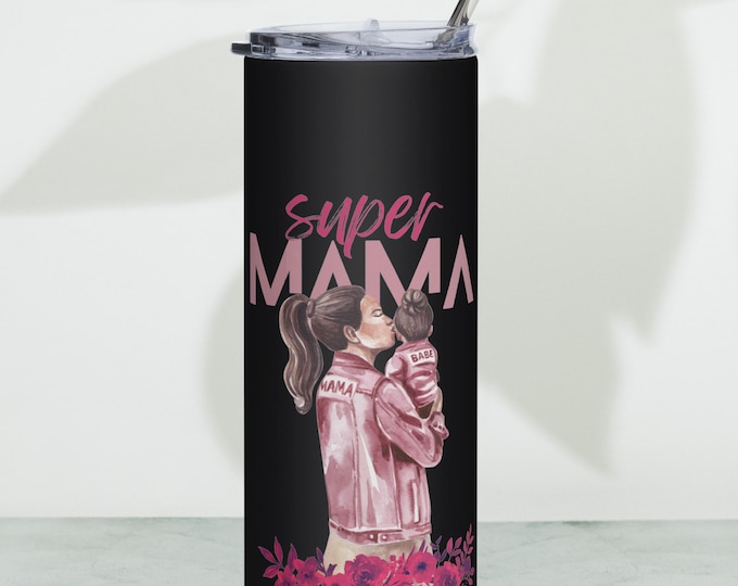 Tumbler gift for Mother's Day- Stainless steel black mug