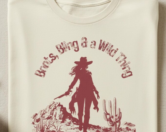 Western Inspired Cowgirl T-Shirt, Unisex Tee, Garment Dyed Shirt, Drop Shoulder Top, Graphic Tee