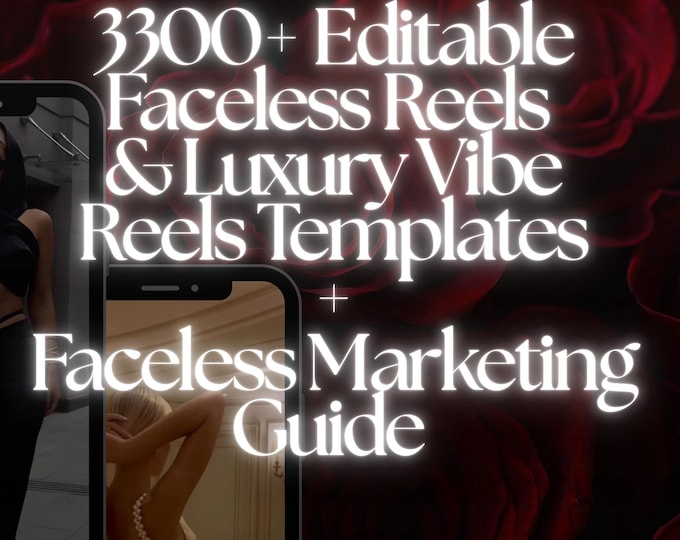 3300+ Luxury Faceless Reels Bundle, Viral Instagram Canva Templates MRR + PLR, Digital Marketing Videos