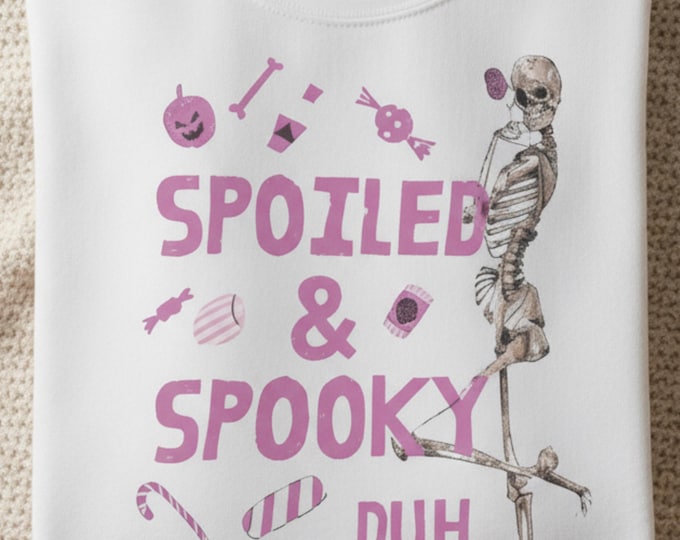 Spooky Halloween Sweatshirt, Corpse Cute Pink Crewneck, October Top, Girly Fall Pullover, Unisex Seasonal Apparel