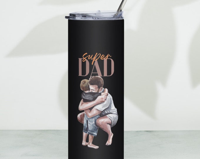 Tumbler gift for father and parents stainless steel black coffee and water mug