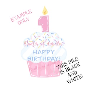 TEMPLATE Birthday Cupcake Door Hanger, instant download, 1 candle, chic 1st party props, first birthday pdf pattern. READ DESCRIPTION