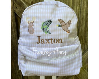 Mochila xadrez personalizada, mochila de nylon para crianças pequenas. Mochila pequena para pré-escola com monograma. Bolsa de fraldas personalizada. Presente para chá de bebê.