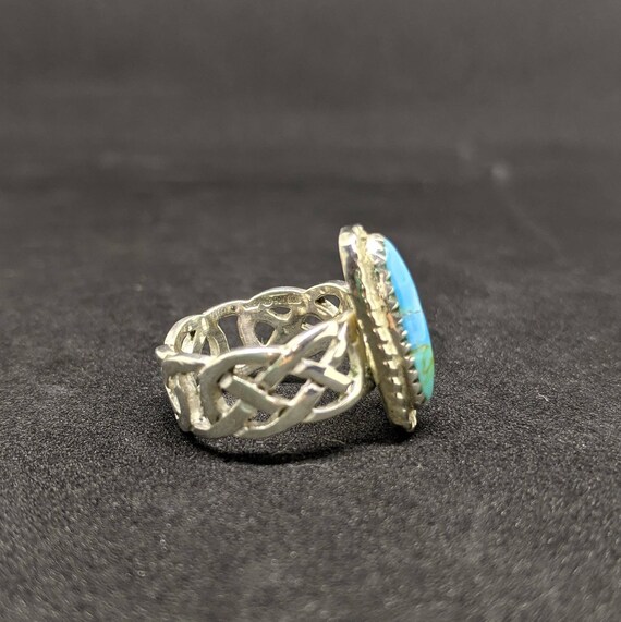 Turquoise Ring, Southwest Turquoise Ring Sz 5 1/2… - image 4