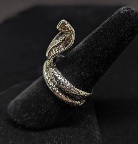 Vintage Cobra ring Bronze Rhodium Plated ring, Va… - image 4