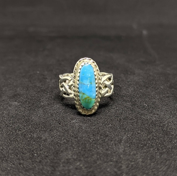 Turquoise Ring, Southwest Turquoise Ring Sz 5 1/2… - image 2