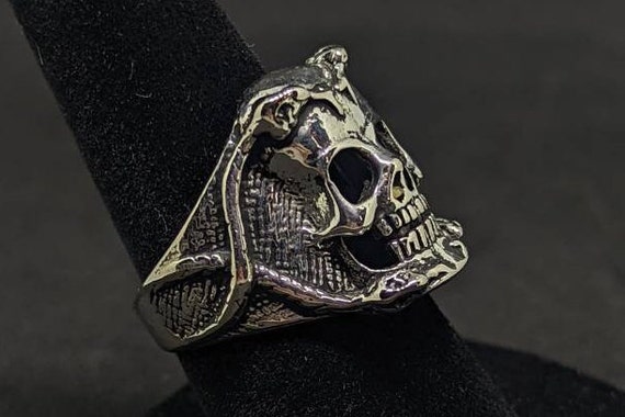 Vintage G &S Skull Snake Biker Ring, Vintage Bike… - image 3