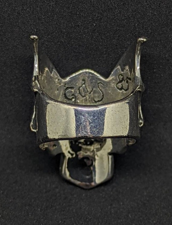 Skull Shield Biker Ring, Vintage G&S Biker Ring, … - image 4