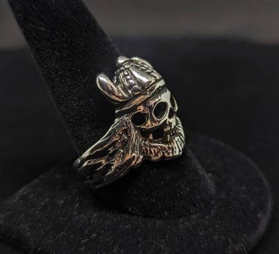 Vintage Biker Ring Viking Skull, Viking King Skul… - image 2